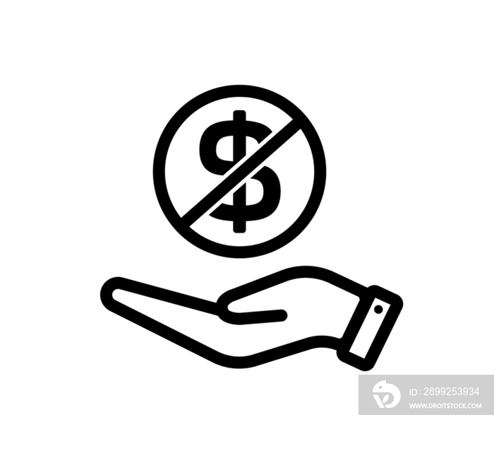 No dollar sign icon illustration ( USD ) | no exchange, free price. | png