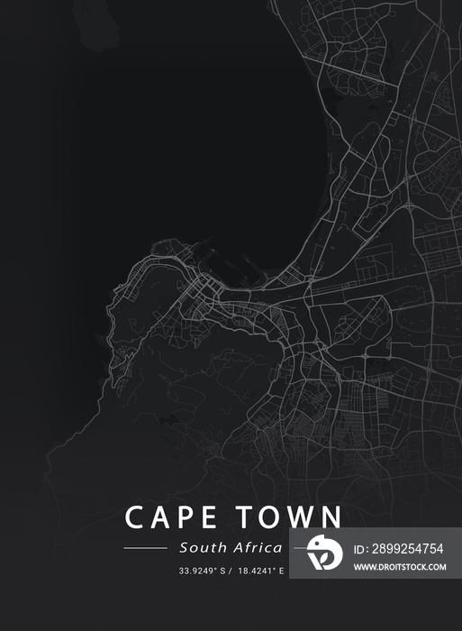 Map of Cape Town, South Africa