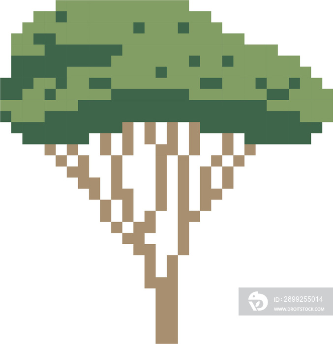 simplicity tree freehand pixel flat design