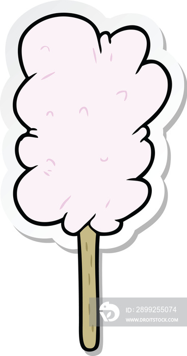 sticker of a cartoon candy floss