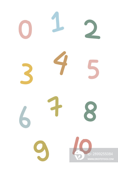 cute and colorful number font for child learning