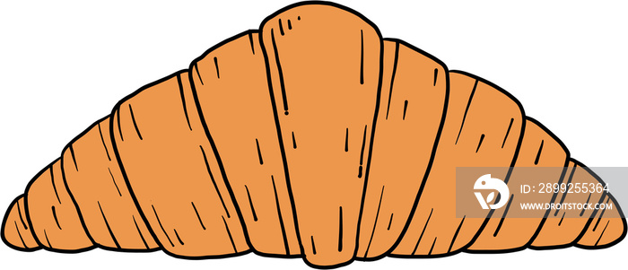 doodle freehand sketch drawing of croissant bread.