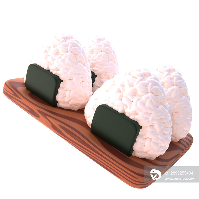 Onigiri In 3d render for graphic asset web presentation or other