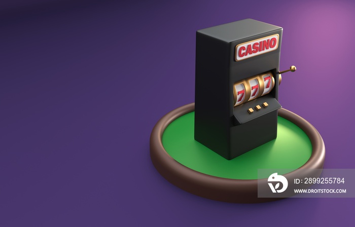 Isolated Slot Machine. 3D Illustration