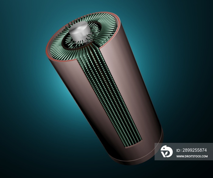 A nanowire battery uses nanowires to increase the surface area of one or both of its electrodes 3d rendering