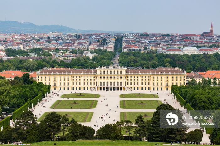 Schoenbrunn Palace And Tourists, Austria