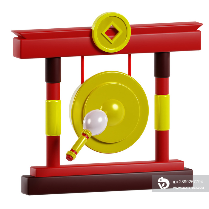 3d Gong traditional Chinese musical instrument