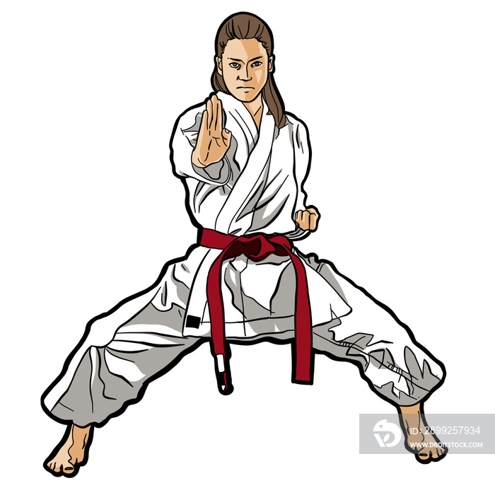 Taekwondo girl sport action pose