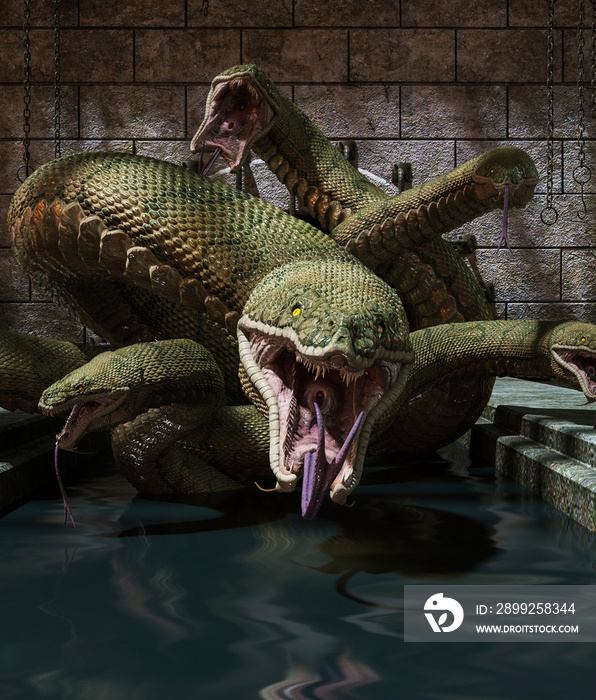 Lernaean hydra’s tank please keep out,3d rendering