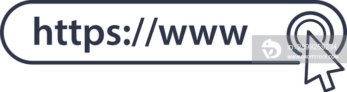 Browser address bar with https protocol sign. Search form templates for mobile and websites.