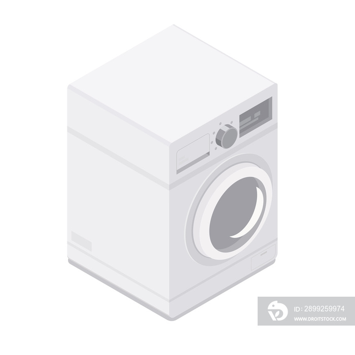 washing machine isometric clean white icon