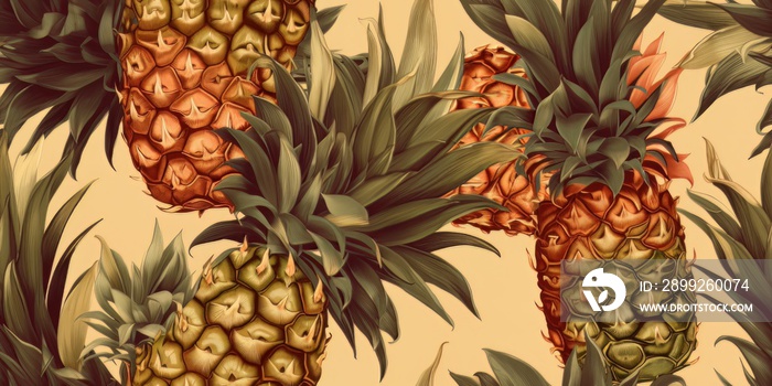 Pineapple seamless pattern texture background. Ideal for printing on fabric and paper.