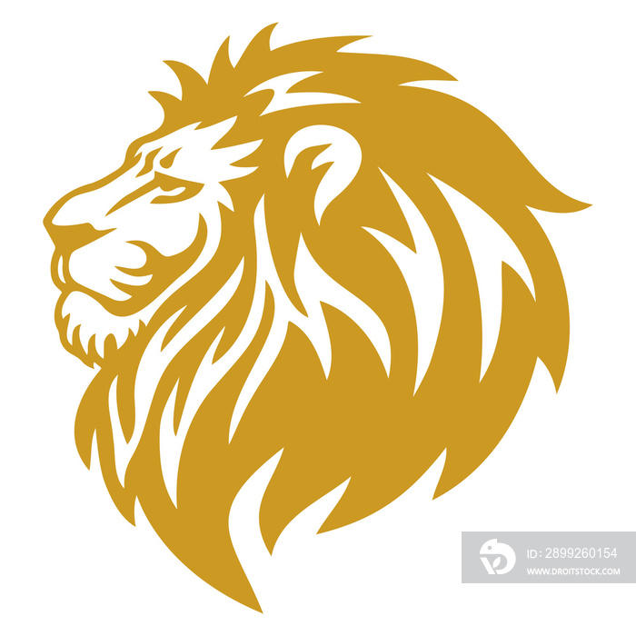 Lion Gold Logo Design Mascot Template