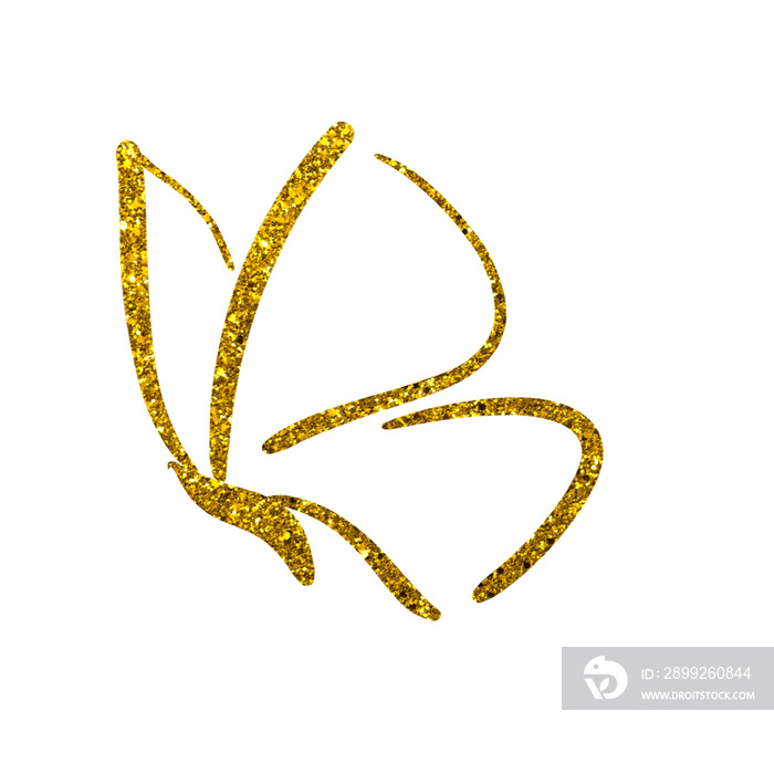 Gold butterfly shape