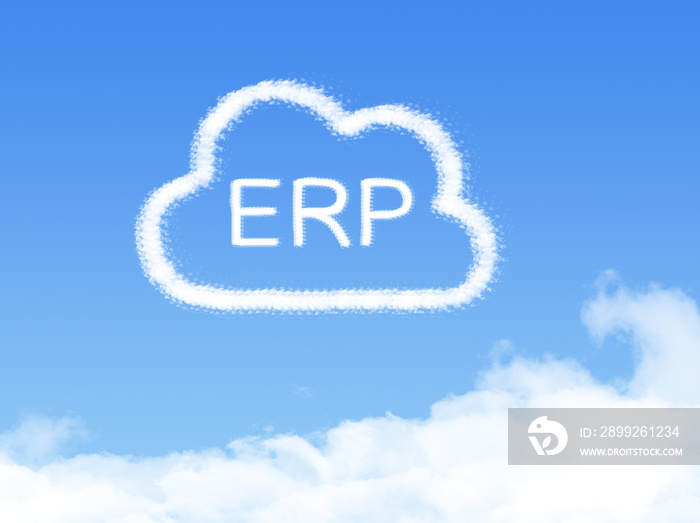 ERP cloud shape on blue sky