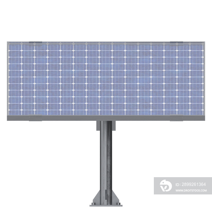 3D rendering illustration of a solar panel on a pole stand