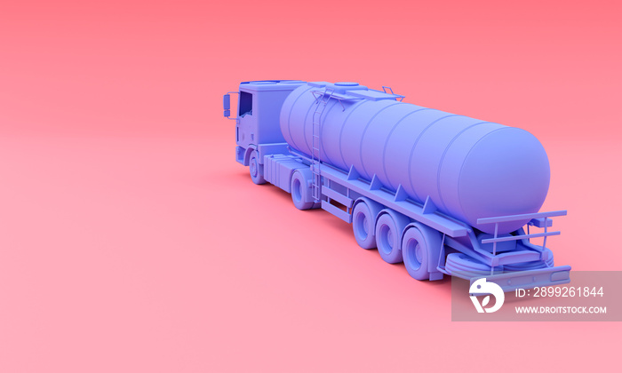 3d illustration - fuel tanker truck - 3d rendering