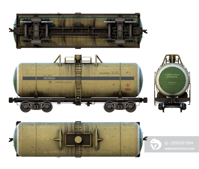 3d-renders of cargo railroad fuel tank