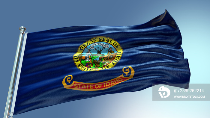 Idaho flag USA State flag  waving flag  with texture background