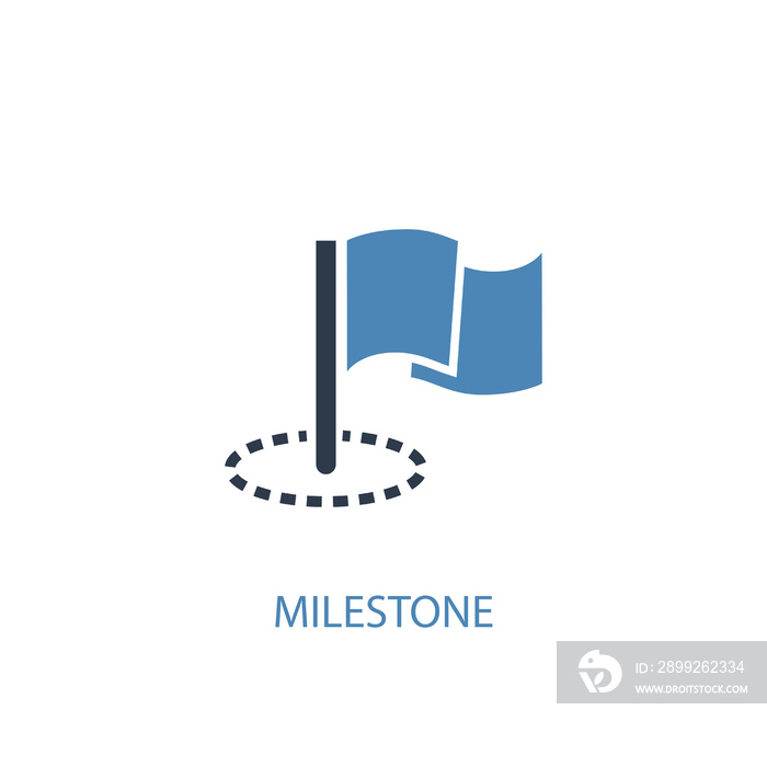 Milestone concept 2 colored icon. Simple blue element illustration