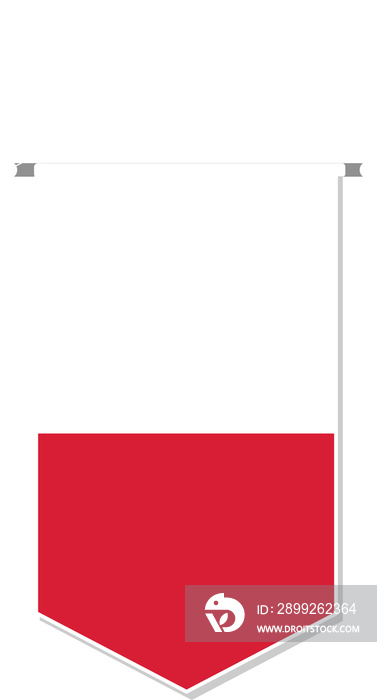 Poland flag in soccer pennant, various shape.