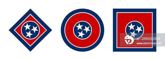 Tennessee flag icon set. PNG