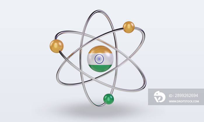 3d science day India flag rendering front view