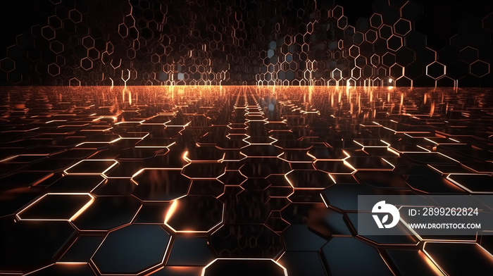 Abstract background hexagon network technology