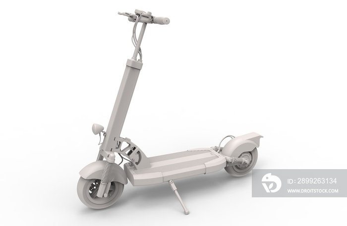 Electric Scooter 3D rendering model white