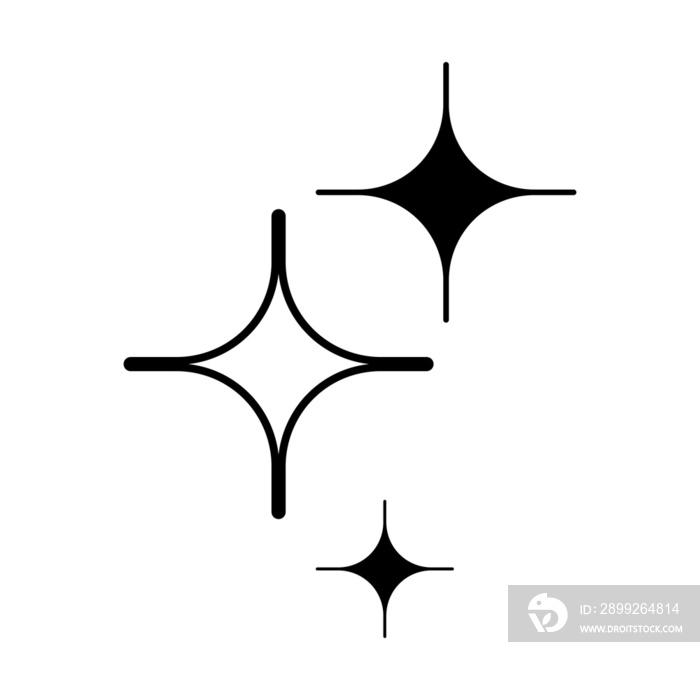 minimalist star illustrations in an outline style. a simple drawing of the ancient star symbol for creative design.