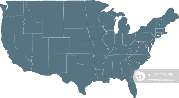 United States of America political map freehand drawing