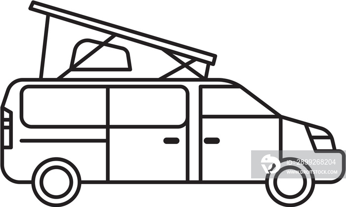 camping car outline drawing