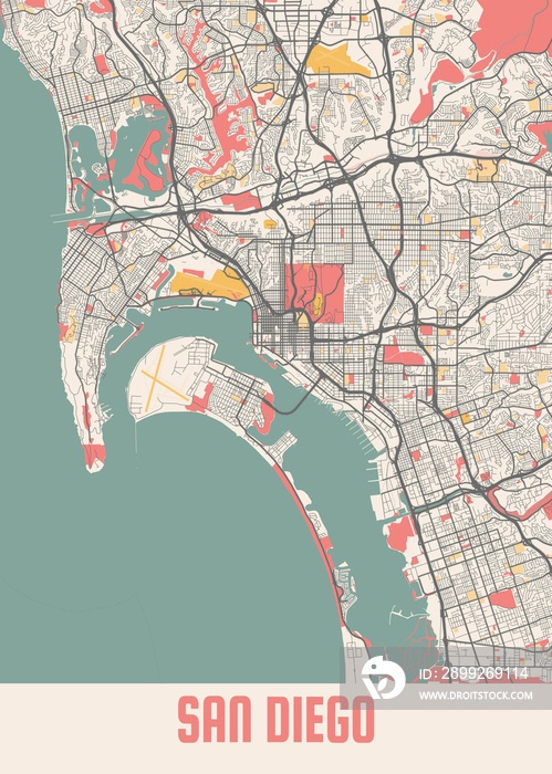 San Diego - United States Chalk City Map