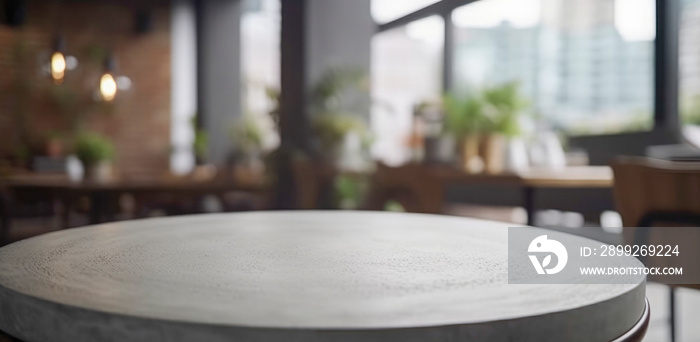 Empty beautiful round wood table  top counter on  interior in clean and bright with shadow background, Ready,white background, for product montage..