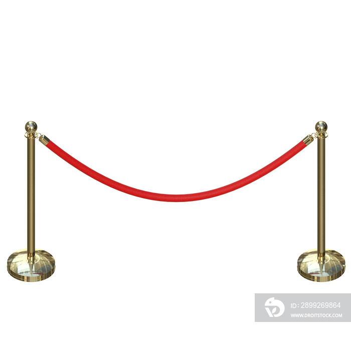 3d rendering illustration of a red velvet rope