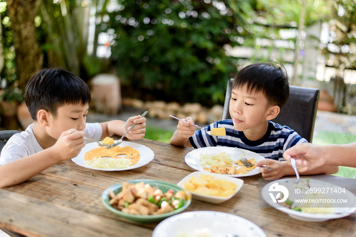 Little boy eating