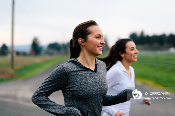 Running Women Jogging in Country