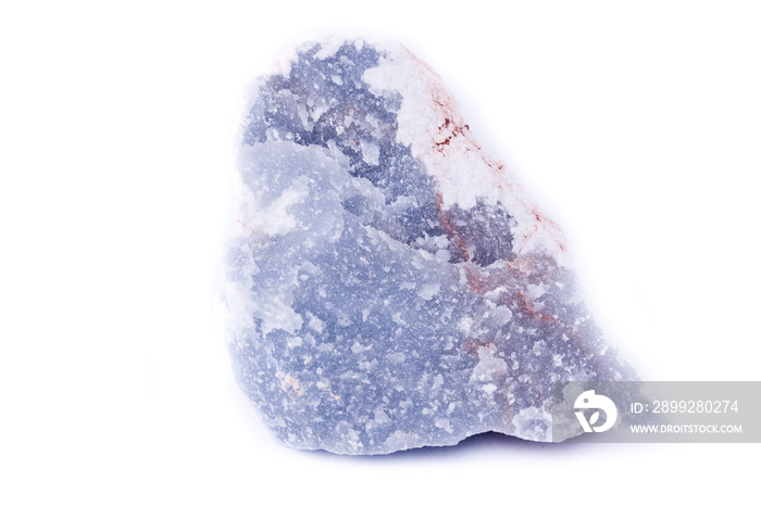 macro mineral anhydrite stone on a white background