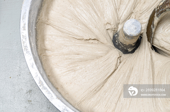 bread dough and mixer