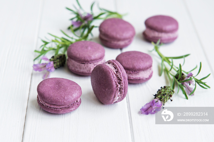 french macarons with lavender flavor