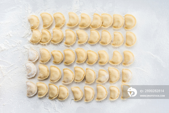 The process of making dumplings home. Set. Ukraine.