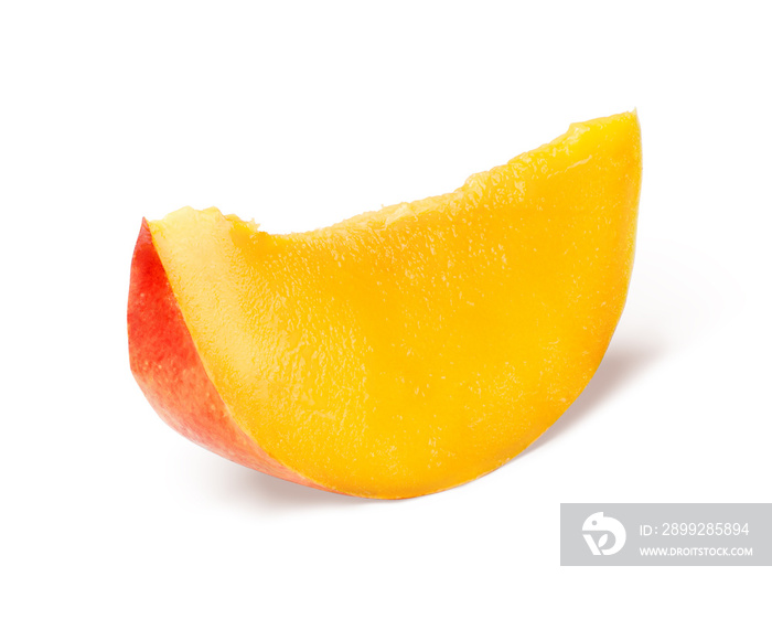 Isolated Slice of mango fruit with clipping path.