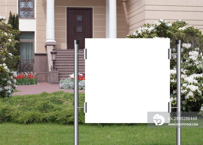 Billboards with the white screen on the sale of the house