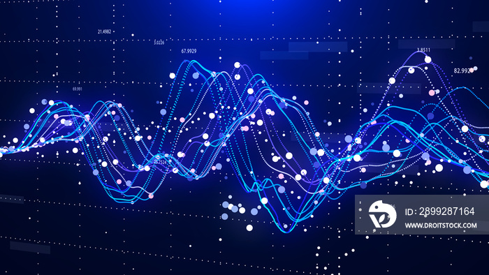 Stock market chart. Big Data. Business Graph. Investment graph. Abstract financial chart. 3D rendering.