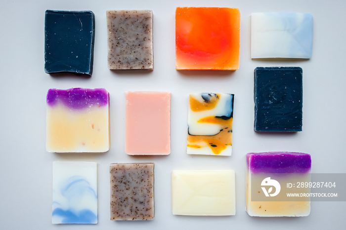 Colorful handmade solid soap bars (zero waste)