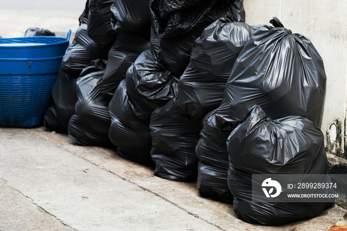 garbage bags on the street