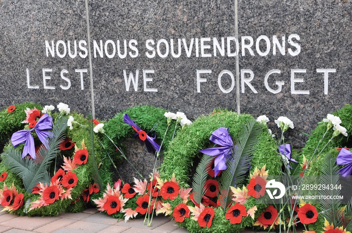 Wreaths for Remembrance Day celebration for veterans