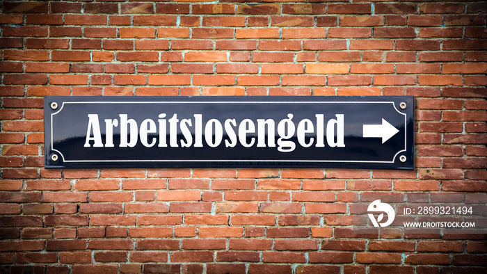 Schild 404 - Arbeitslosengeld