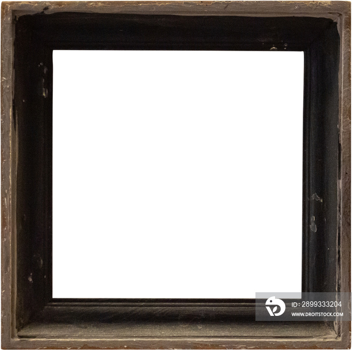 Blank vintage wooden picture photo frame isolated