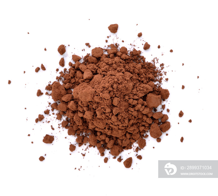 cocoa powder isolated on white background